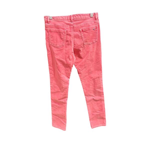 Vineyard Vines Pants Pink Corduroy Pockets Skinny Ankle 98% Cotton Size 14 Teen - Picture 2 of 5
